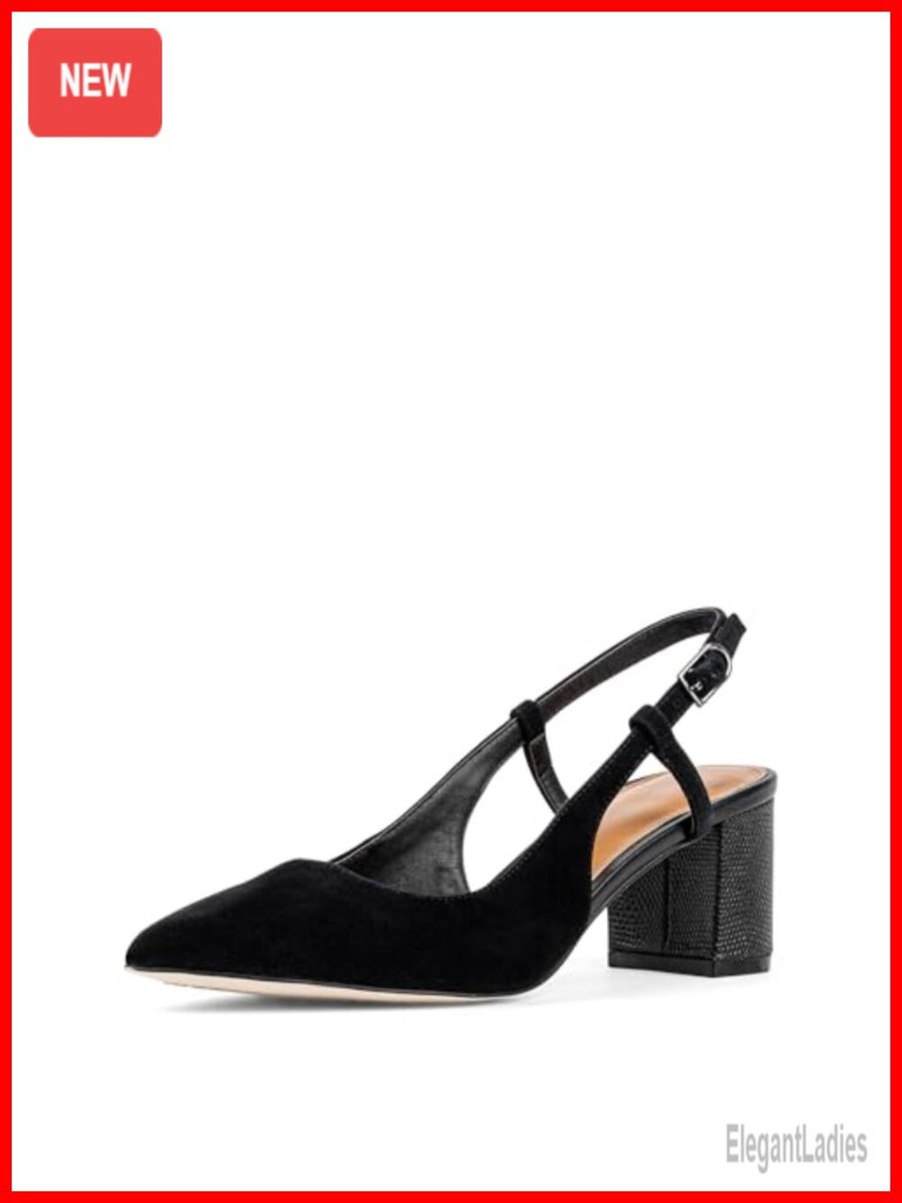 Suede Slingback Pump with Pointed Toe and Memory Foam Insole